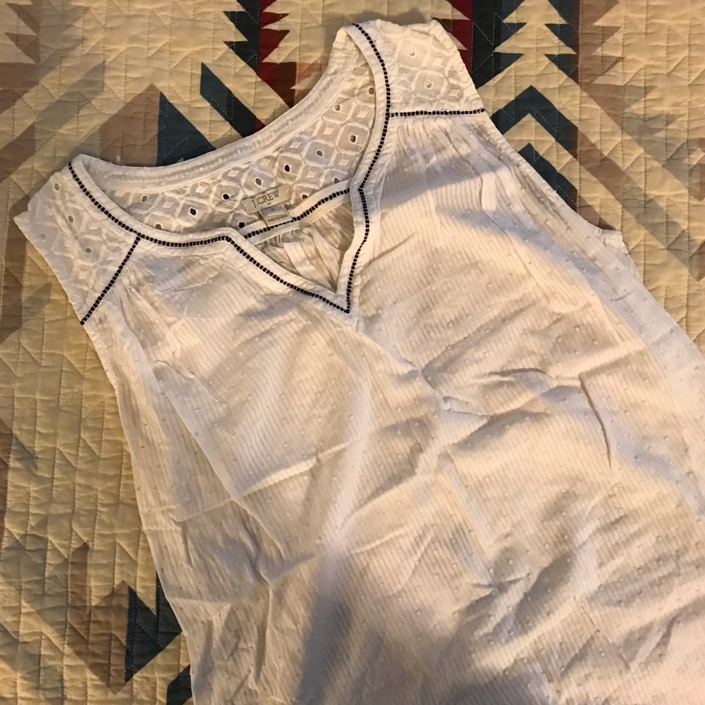 J. Crew White Boho Blouse
